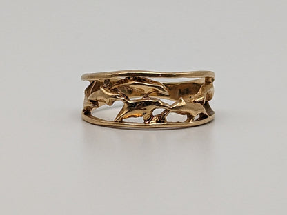 14k Yellow Gold Dolpine Ring. Gold Dolphine Ring.