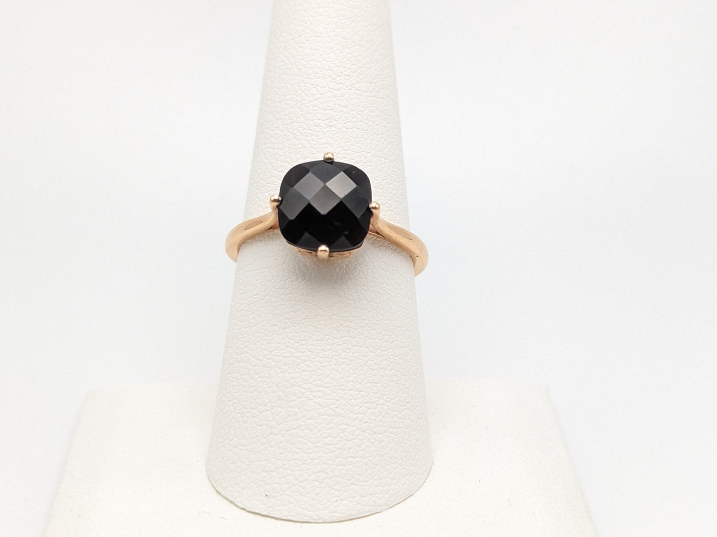 LeVian 14k Yellow Gold Chocolate Smoky Quartz Square Statement Wdding Cocktail Ring