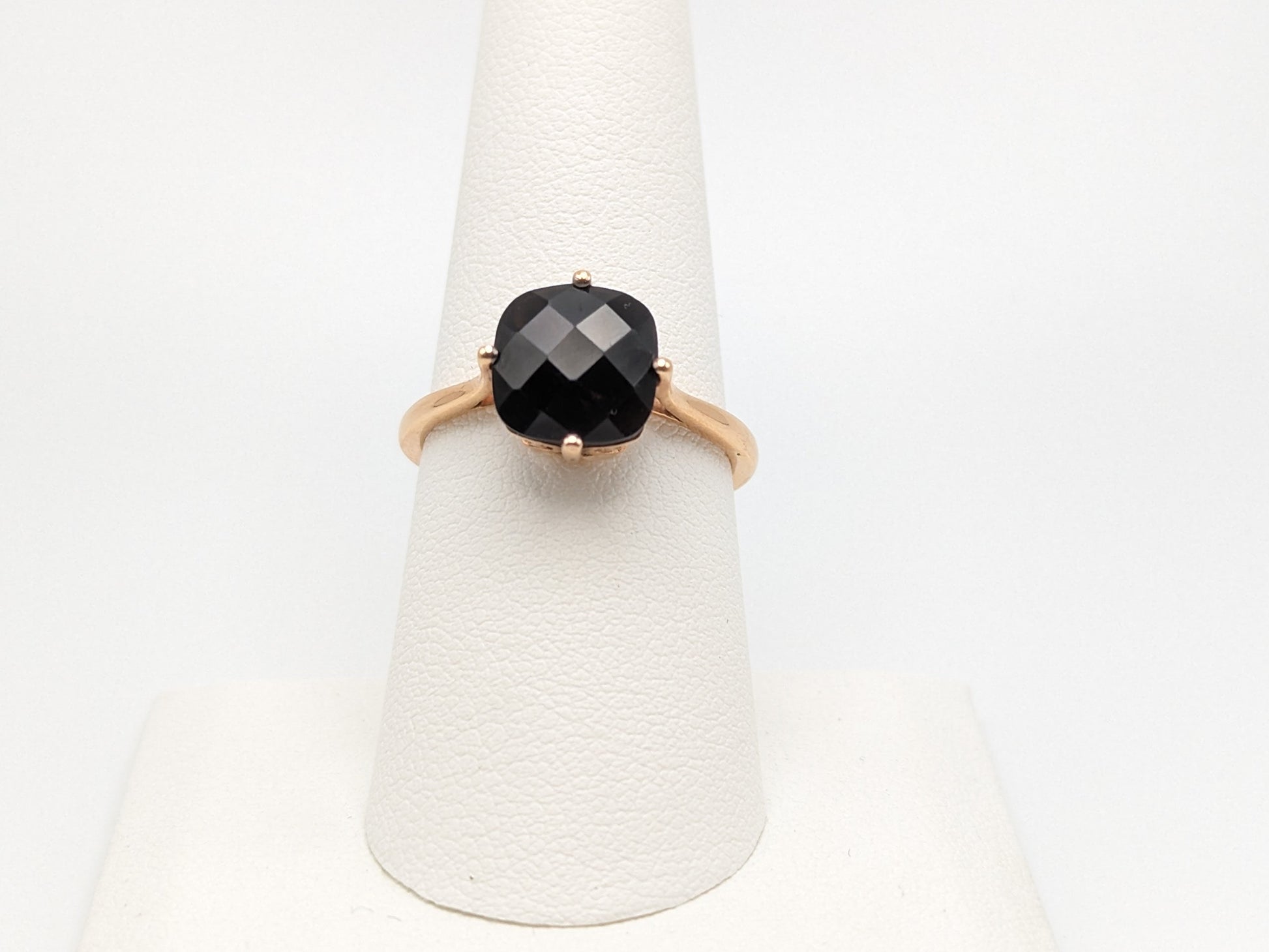LeVian 14k Yellow Gold Chocolate Smoky Quartz Square Statement Wdding Cocktail Ring