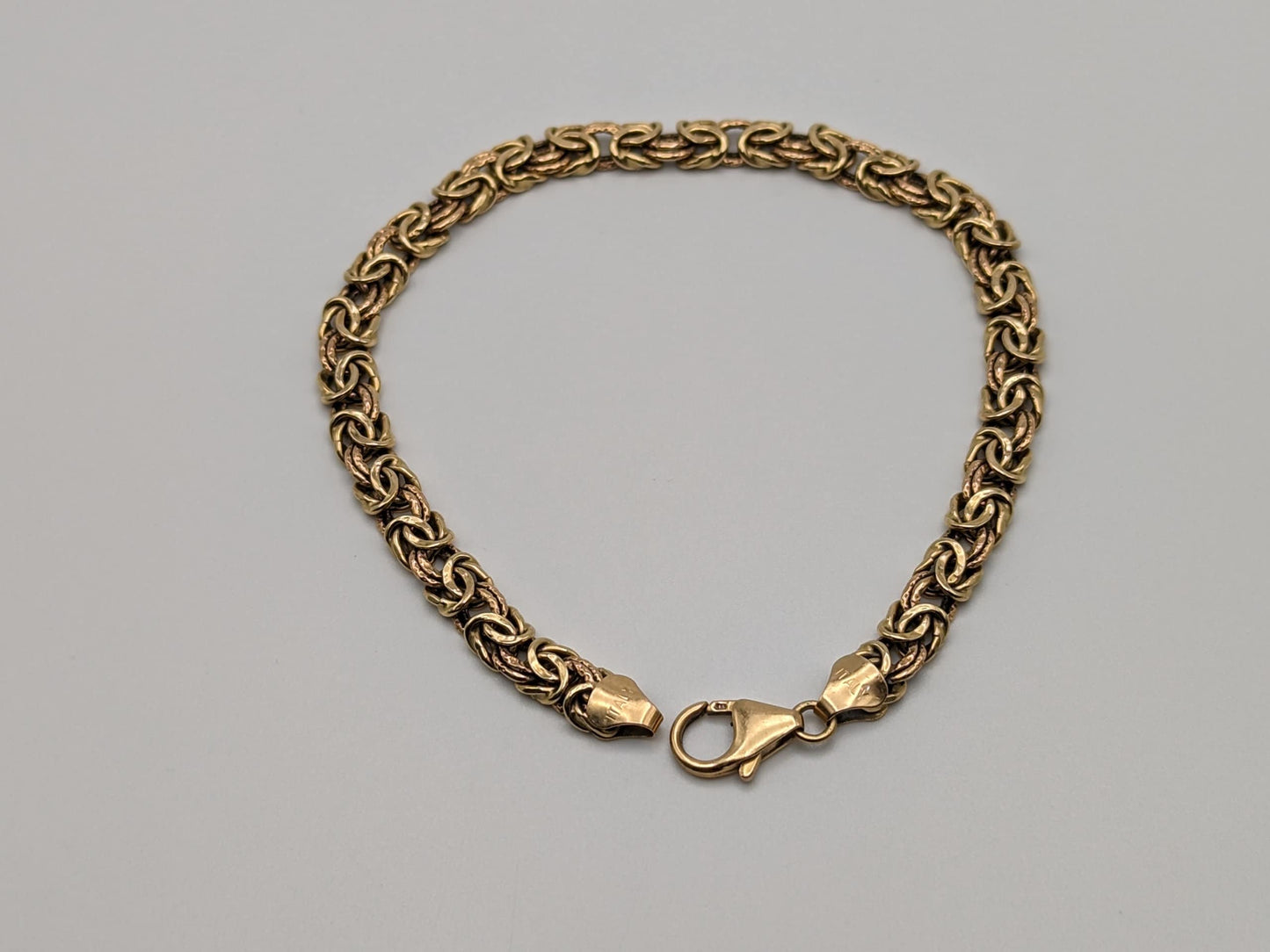 14k Gold MILOR Italian 6.8 Gr 5.3mm Spiga Bracelet 8" Yellow Gold Spiga Link Chain.