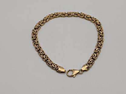14k Gold MILOR Italian 6.8 Gr 5.3mm Spiga Bracelet 8" Yellow Gold Spiga Link Chain.