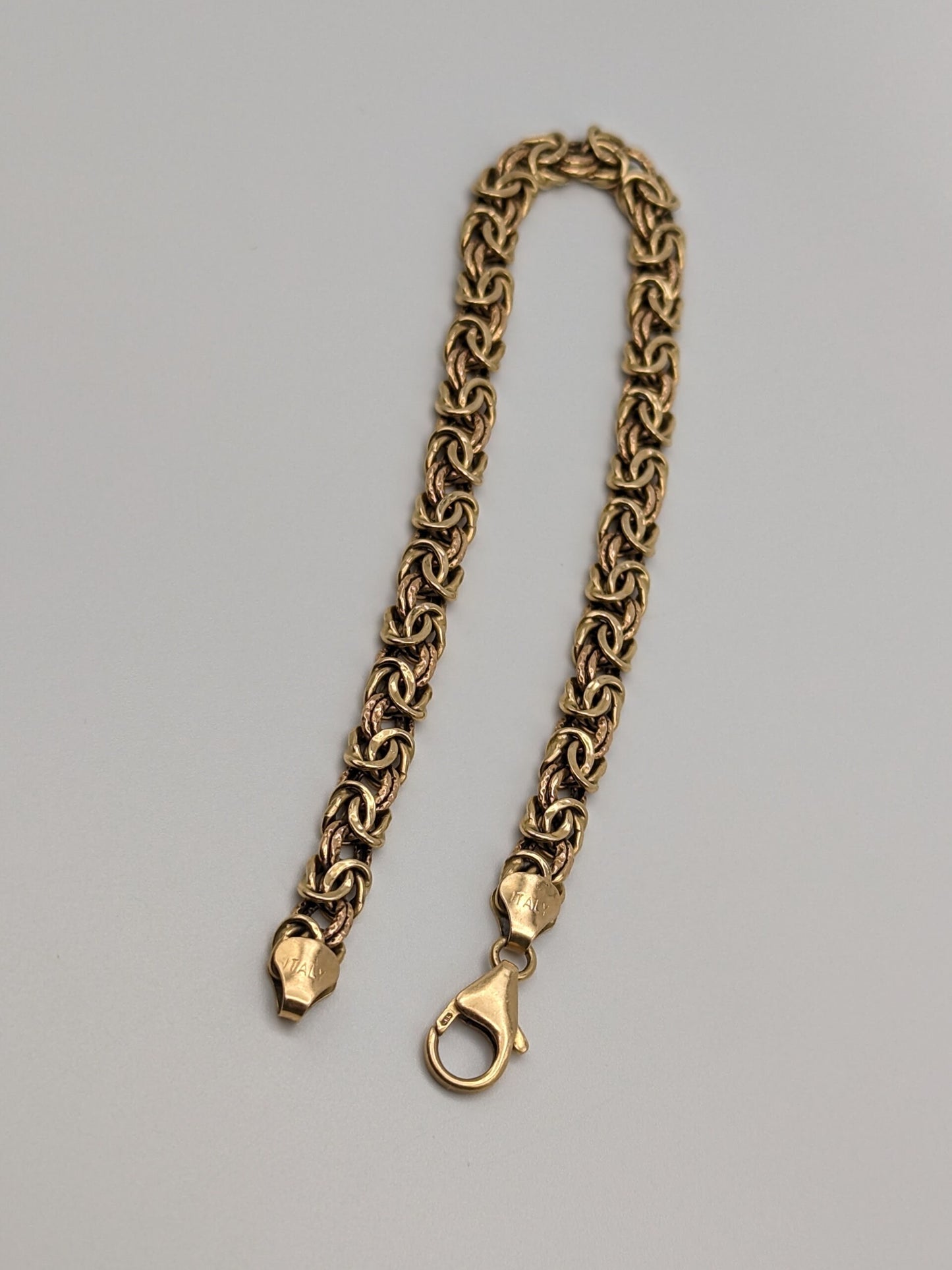 14k Gold MILOR Italian 6.8 Gr 5.3mm Spiga Bracelet 8" Yellow Gold Spiga Link Chain.