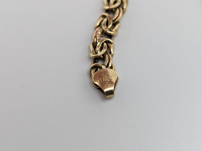 14k Gold MILOR Italian 6.8 Gr 5.3mm Spiga Bracelet 8" Yellow Gold Spiga Link Chain.