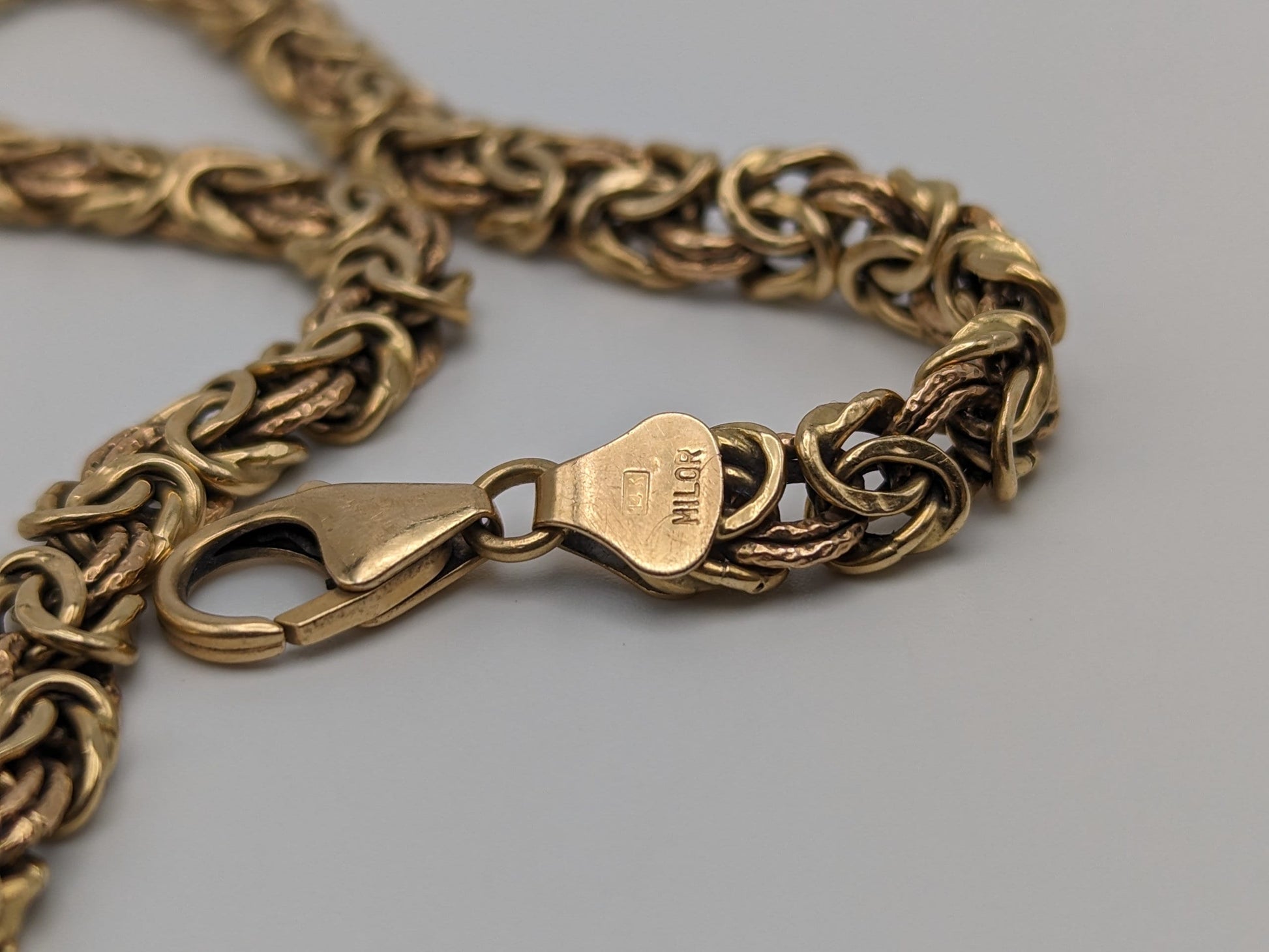 14k Gold MILOR Italian 6.8 Gr 5.3mm Spiga Bracelet 8" Yellow Gold Spiga Link Chain.