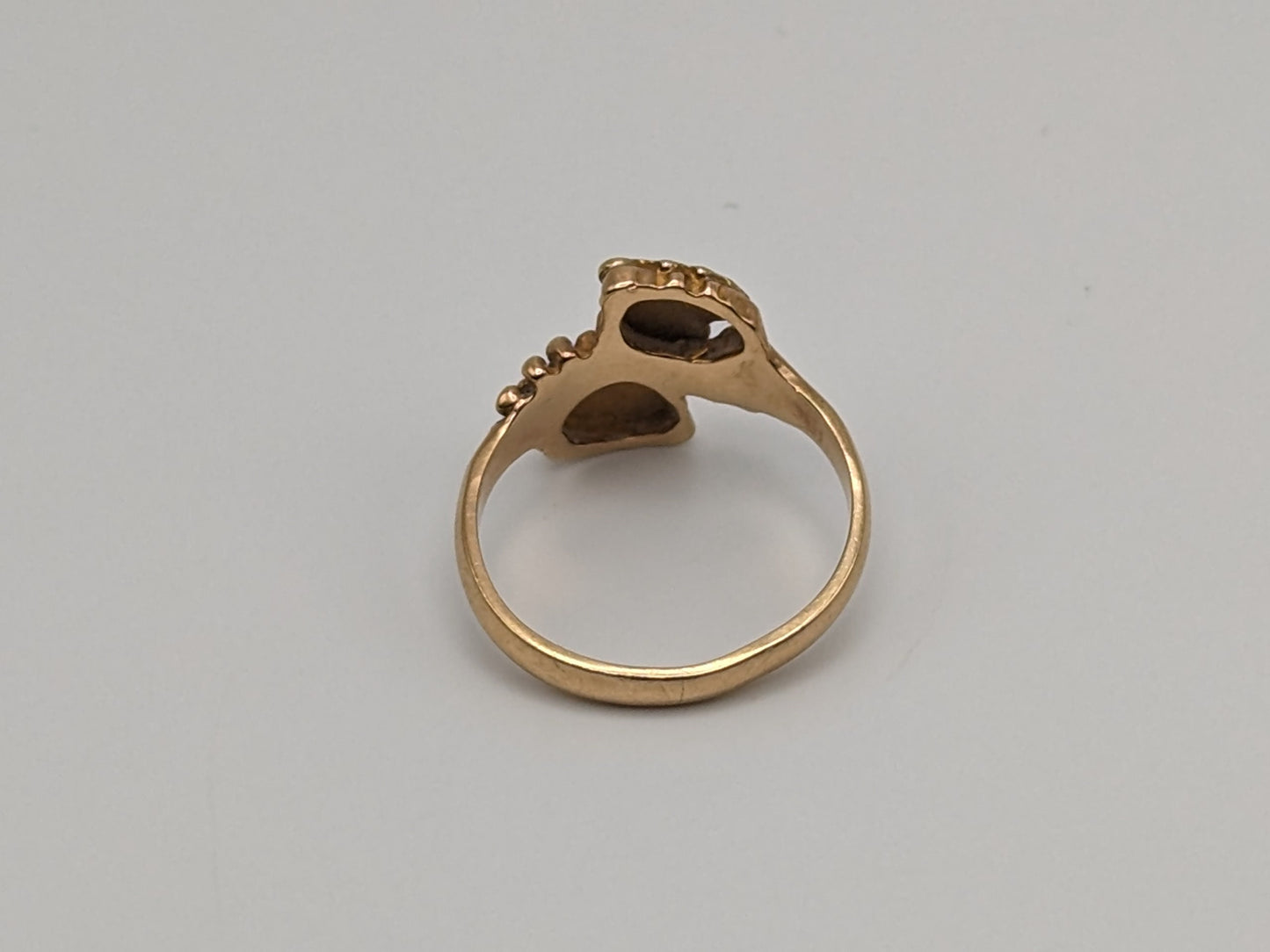 10k Multi-tone Gold Black Hills Signet Ring. Rose Gold Flower Vine Ring.