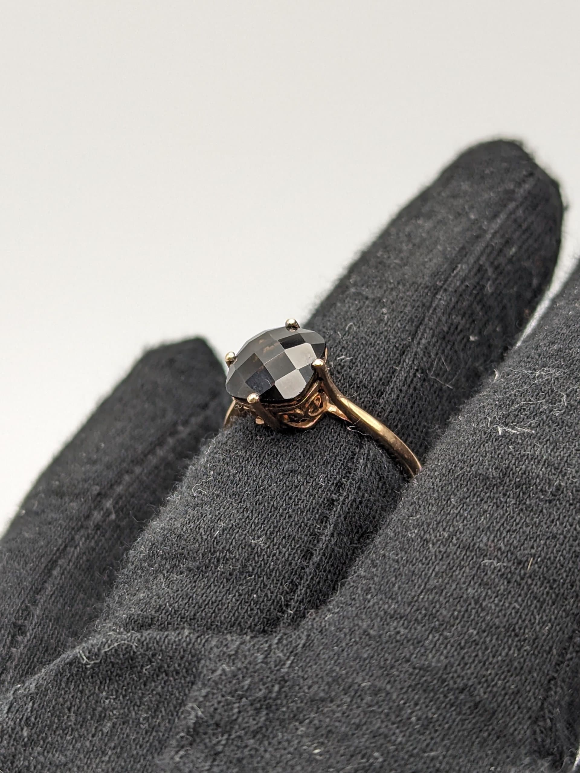 LeVian 14k Yellow Gold Chocolate Smoky Quartz Square Statement Wdding Cocktail Ring