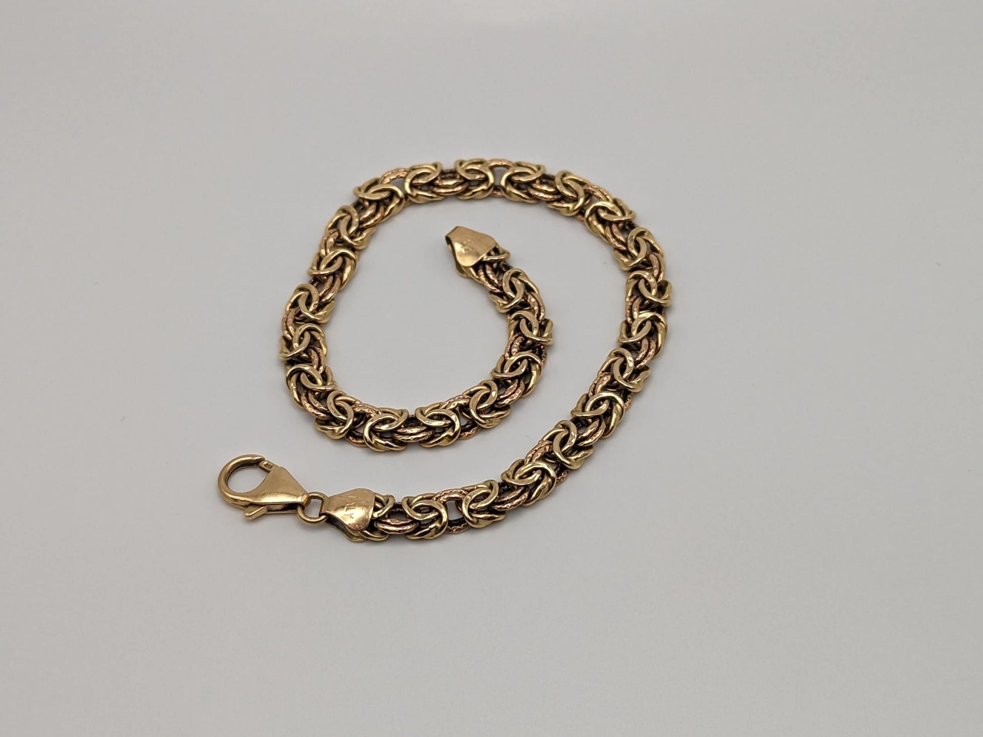 14k Gold MILOR Italian 6.8 Gr 5.3mm Spiga Bracelet 8" Yellow Gold Spiga Link Chain.