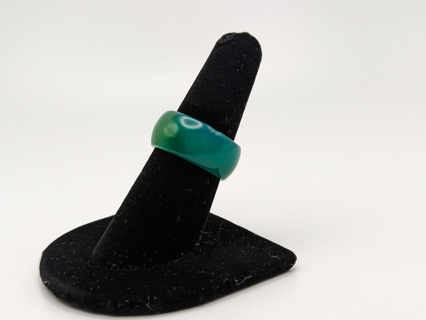 Green Jade Ring. Turquoise Green Gemstone Band.