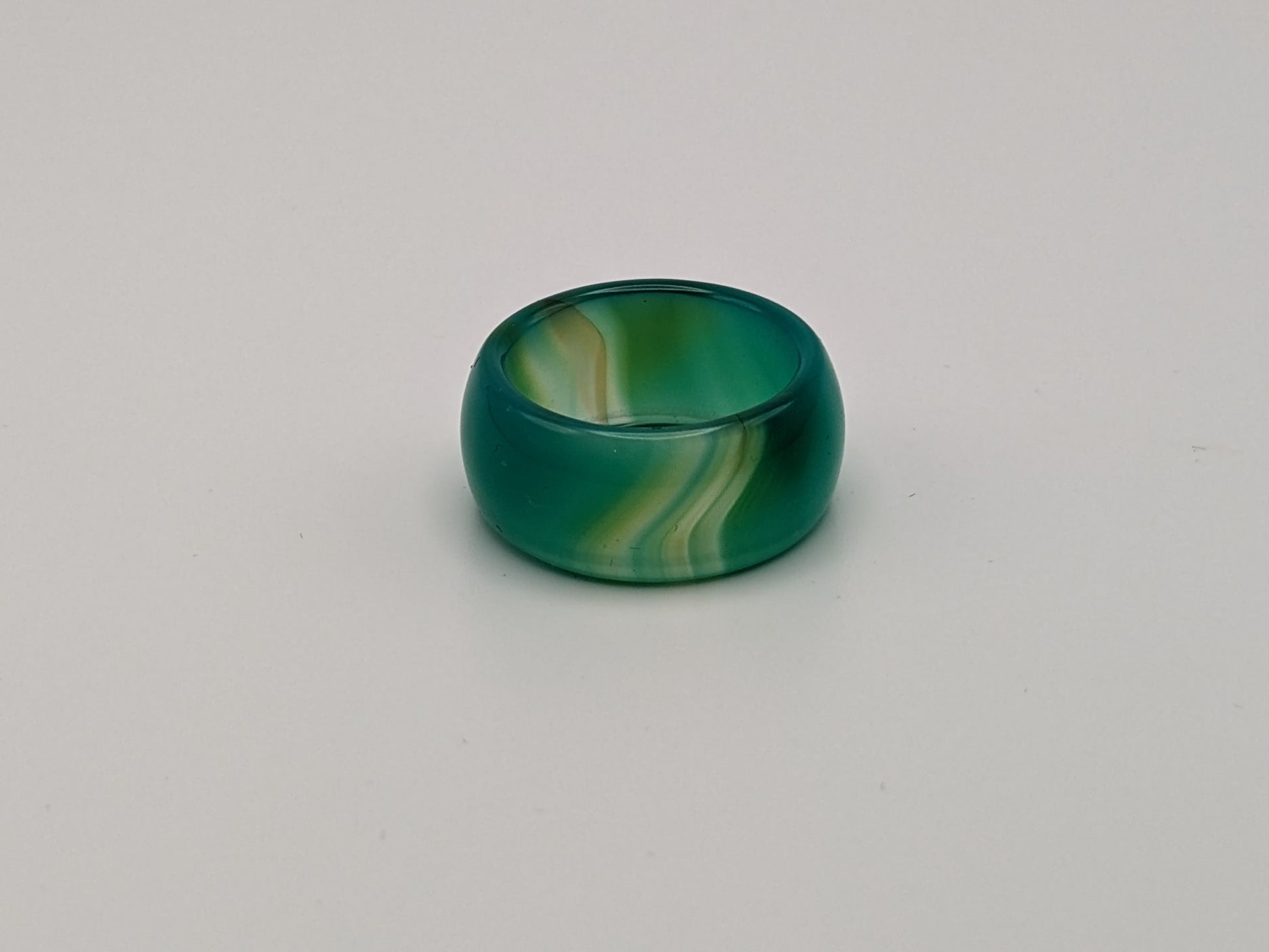 Green Jade Ring. Turquoise Green Gemstone Band.