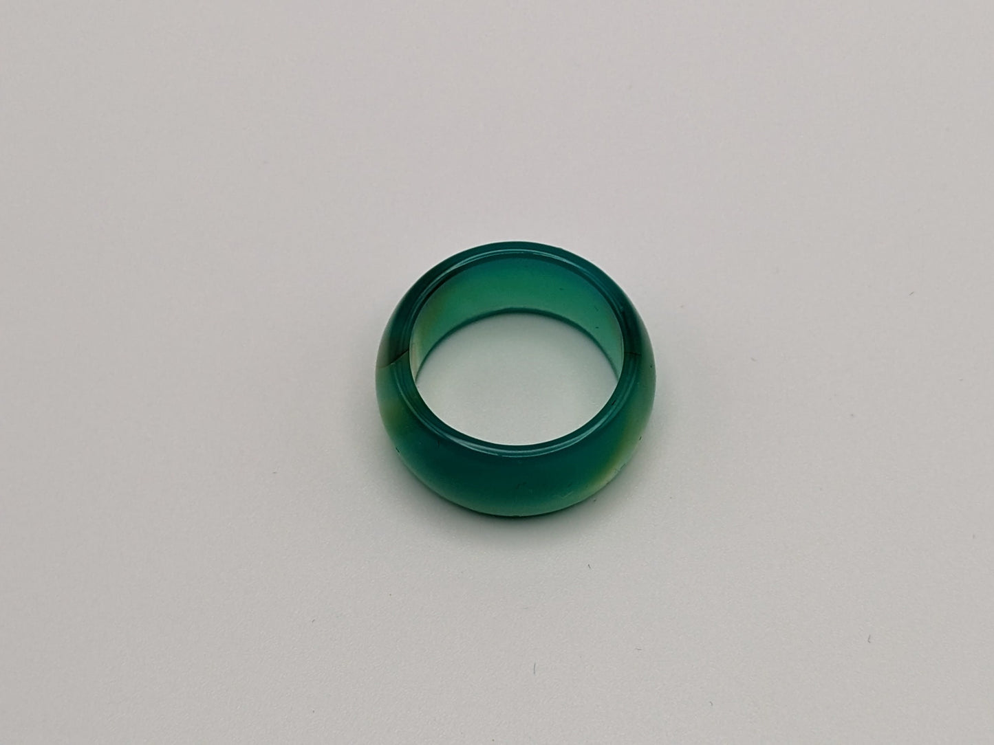 Green Jade Ring. Turquoise Green Gemstone Band.