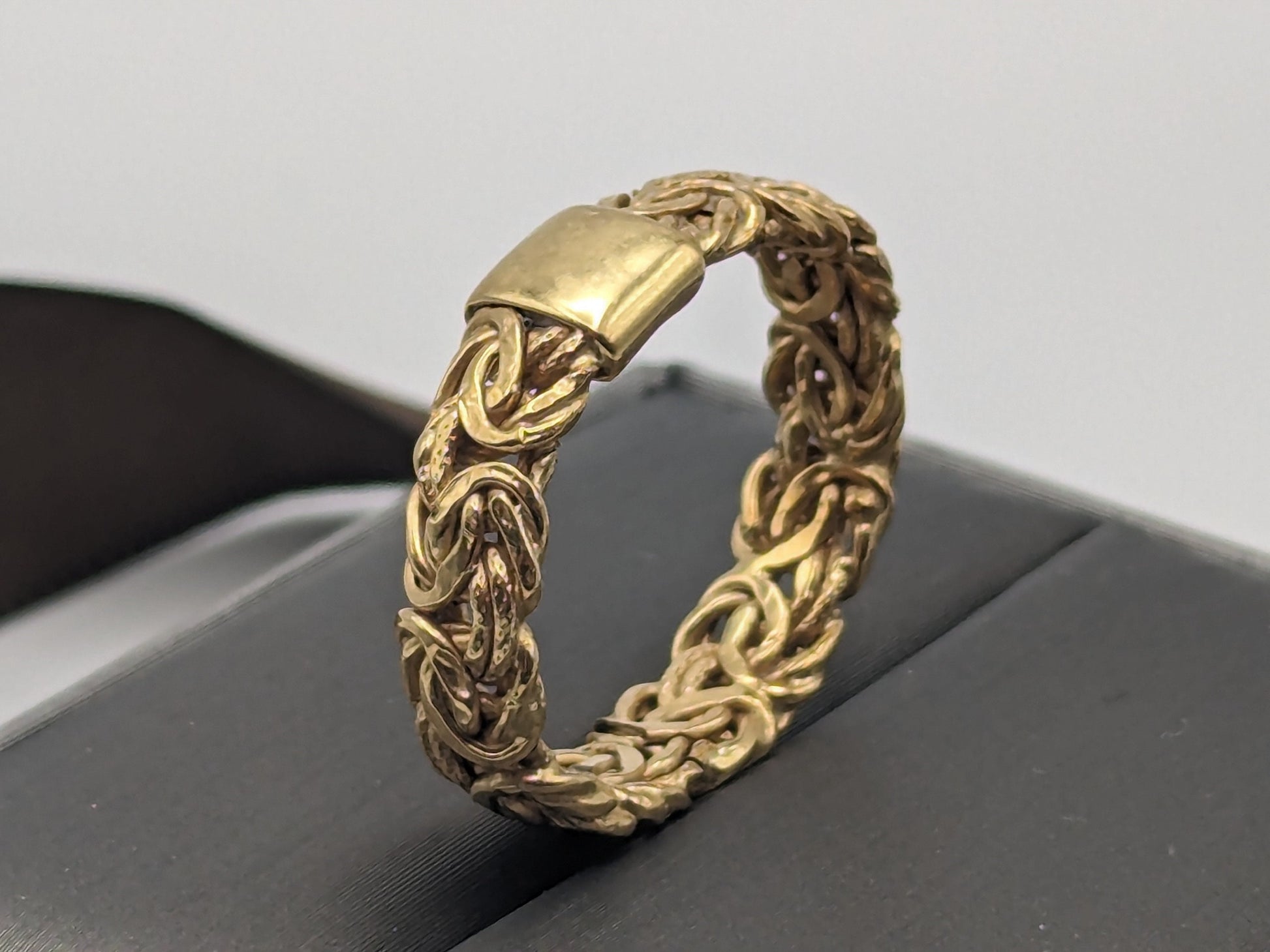 18k Gold Cable Rope Byzantine 6mm Wedding Band Twist Engagement Ring