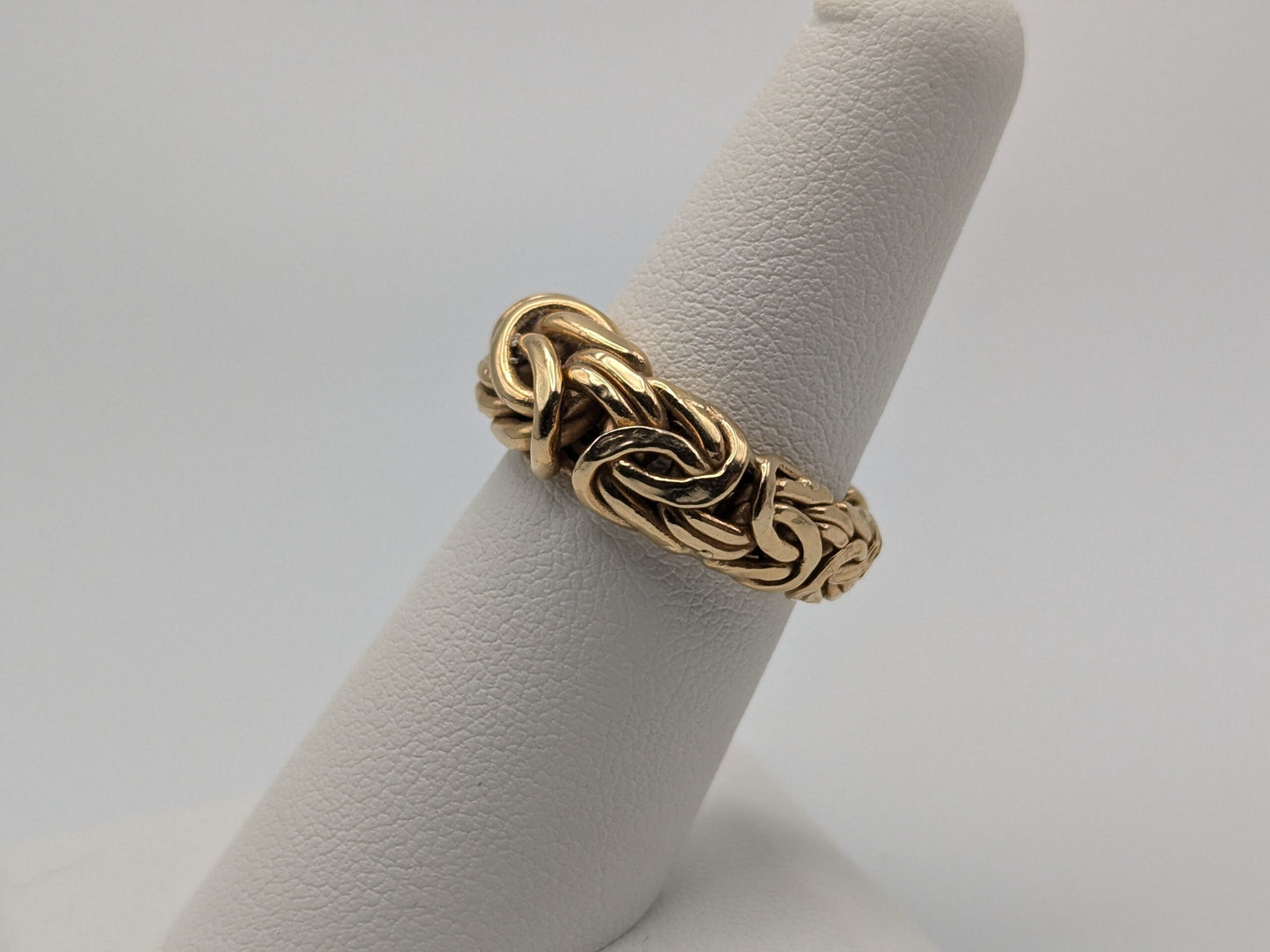 14k Gold Cable Rope Byzantine 9mm Wide Wedding Band Twist Engagement Ring