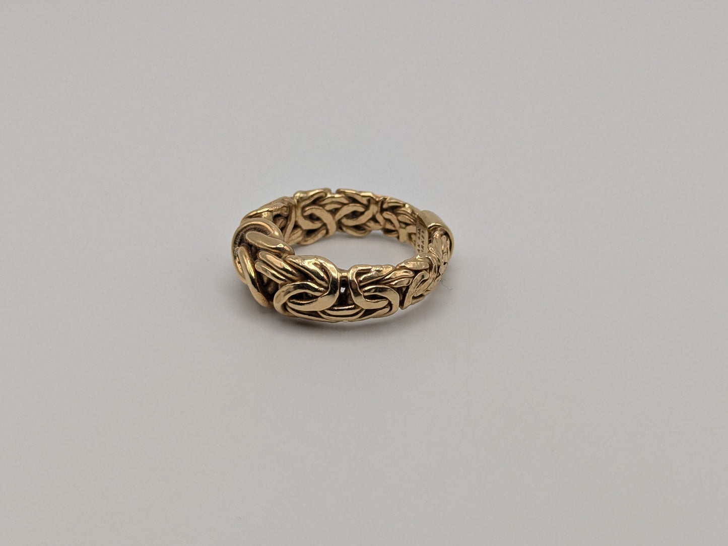 14k Gold Cable Rope Byzantine 9mm Wide Wedding Band Twist Engagement Ring