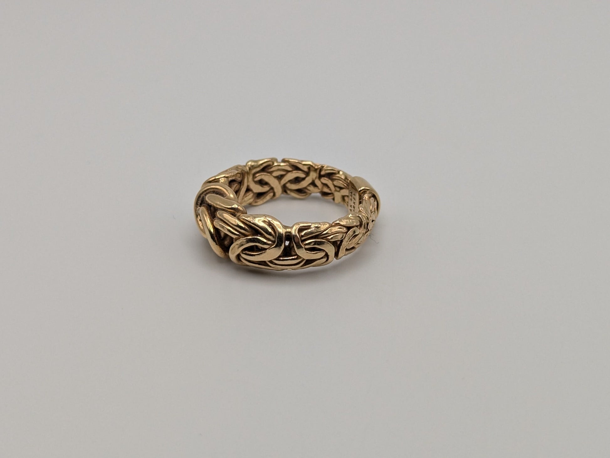 14k Gold Cable Rope Byzantine 9mm Wide Wedding Band Twist Engagement Ring