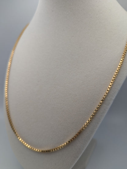 14k Italy Boston Box Link Chain Necklace 22" Yellow Gold Italian Chain