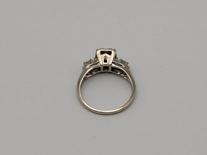 Art Deco 14k Yello Gold Cathedral .5ct Diamond Engagement Wedding Ring Three Stone Ring 1/2ct