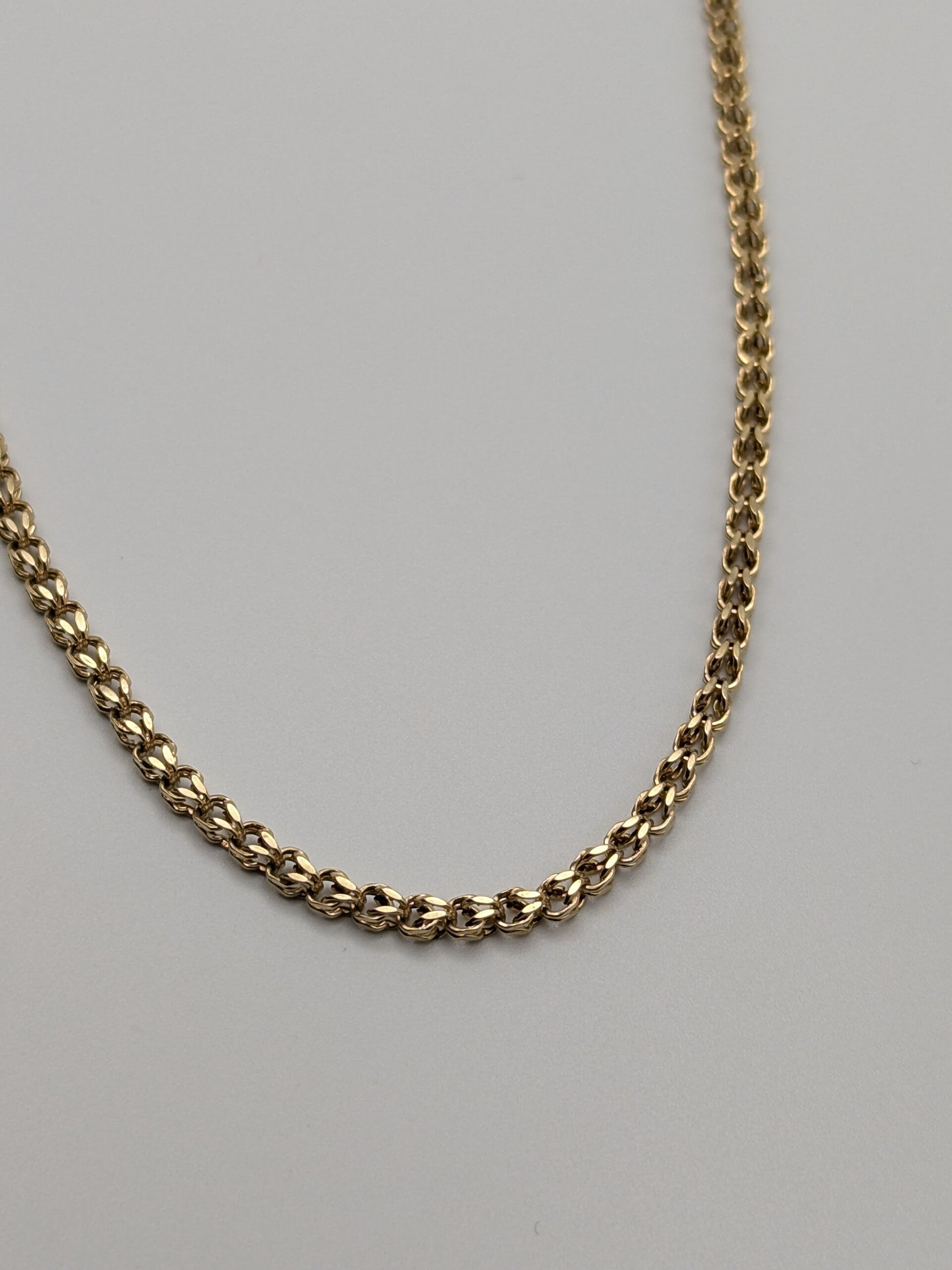 10k Yellow Gold 3mm Specialty Double Link Chain Necklace 18" Solid Gold