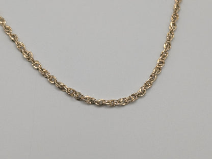 14k Yellow ITALY Gold Double Link Necklace Rope Chain 20" Classic Gold Silk Rope Necklace