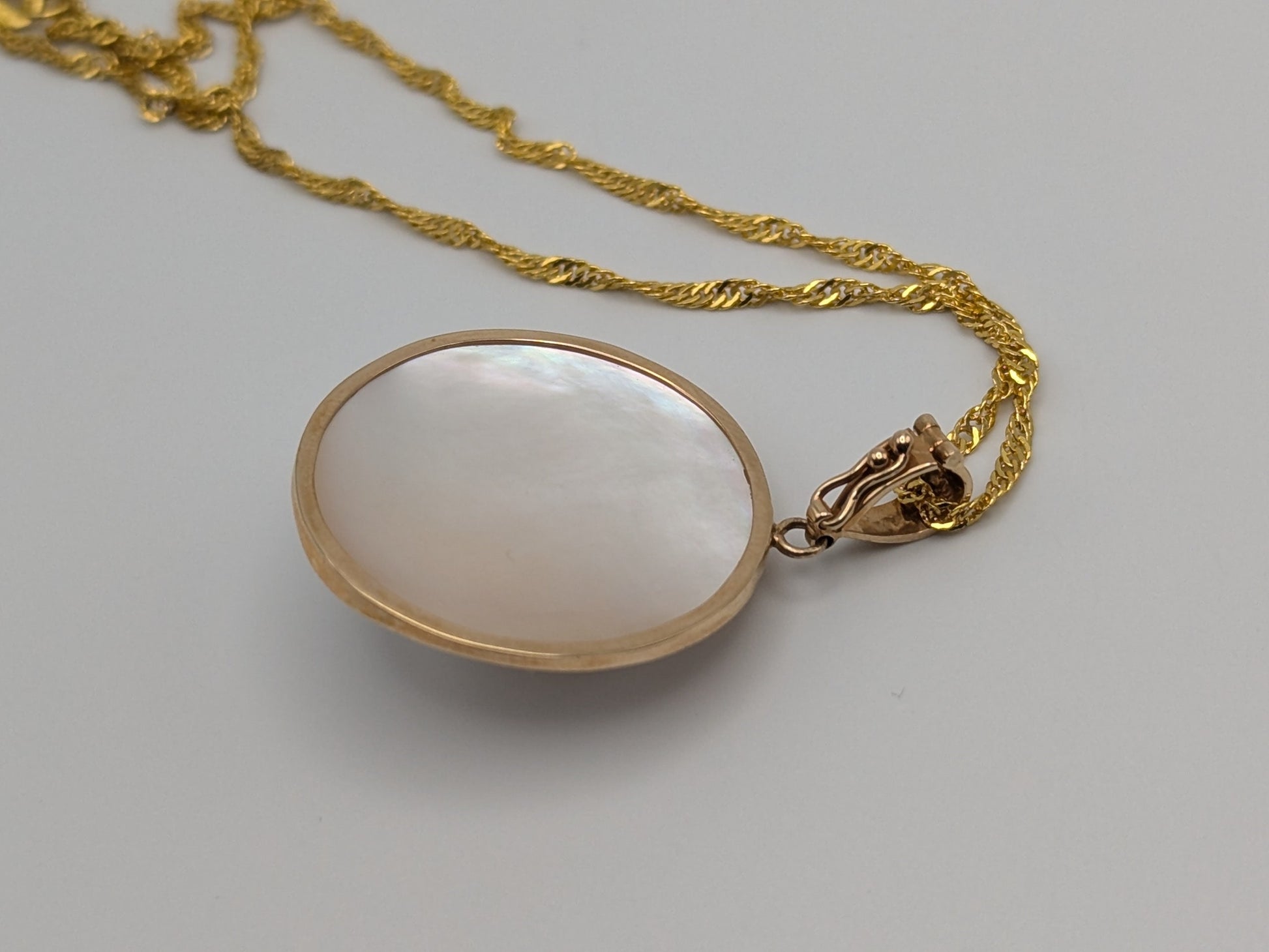 14k Yellow Gold Ross Simon Mabe Blister Pearl Pendant Necklace + Complimentary 18k GF 18" Chain