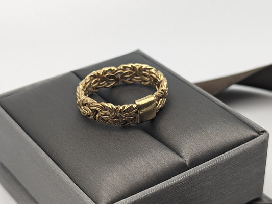 18k Gold Cable Rope Byzantine 6mm Wedding Band Twist Engagement Ring