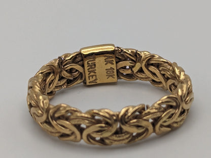 18k Gold Cable Rope Byzantine 6mm Wedding Band Twist Engagement Ring