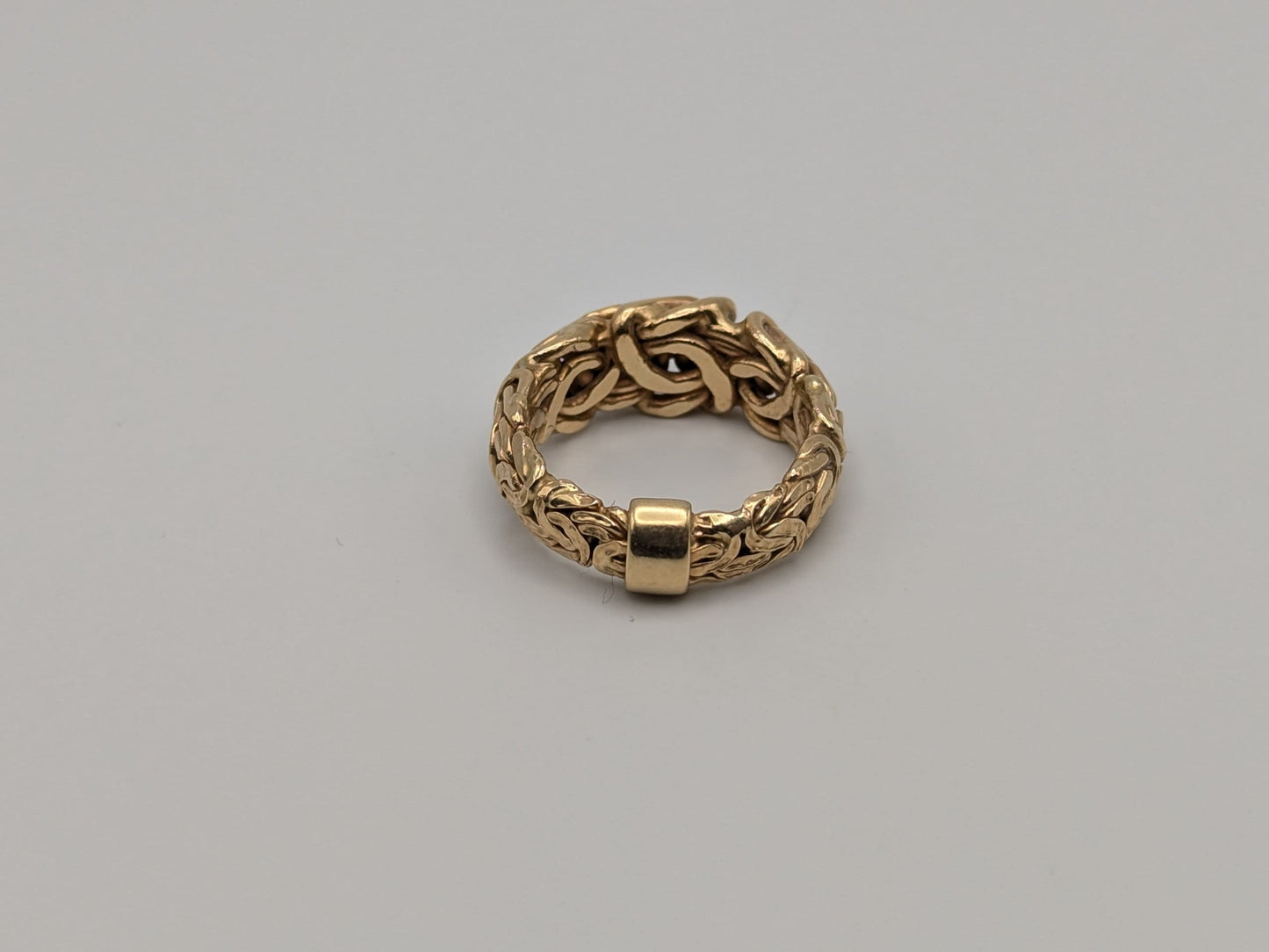 14k Gold Cable Rope Byzantine 9mm Wide Wedding Band Twist Engagement Ring