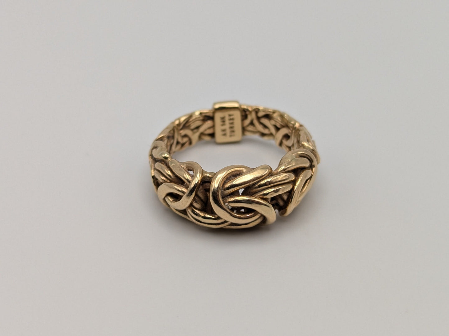 14k Gold Cable Rope Byzantine 9mm Wide Wedding Band Twist Engagement Ring