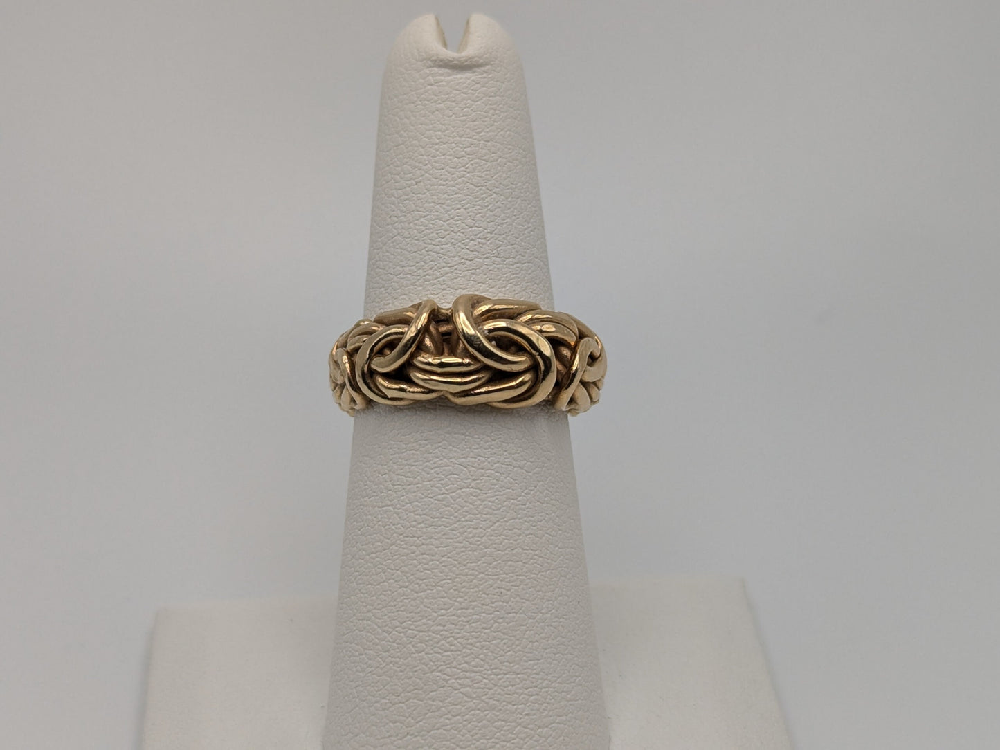 14k Gold Cable Rope Byzantine 9mm Wide Wedding Band Twist Engagement Ring