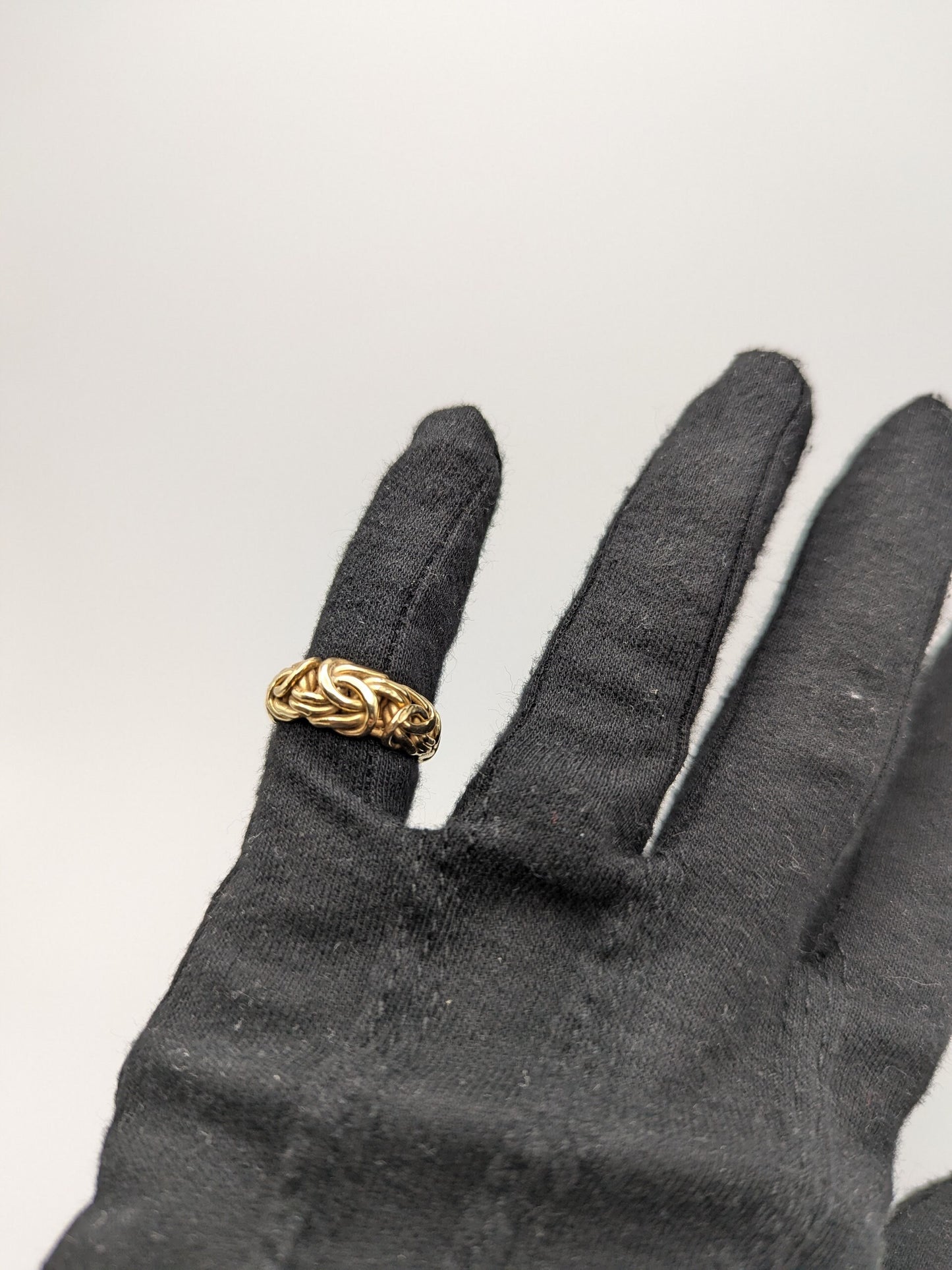 14k Gold Cable Rope Byzantine 9mm Wide Wedding Band Twist Engagement Ring