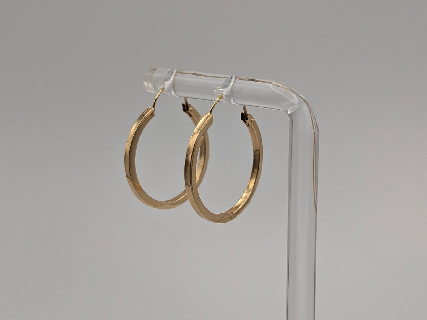 14k Gold Square Hoop Earrings Real Gold Hoops