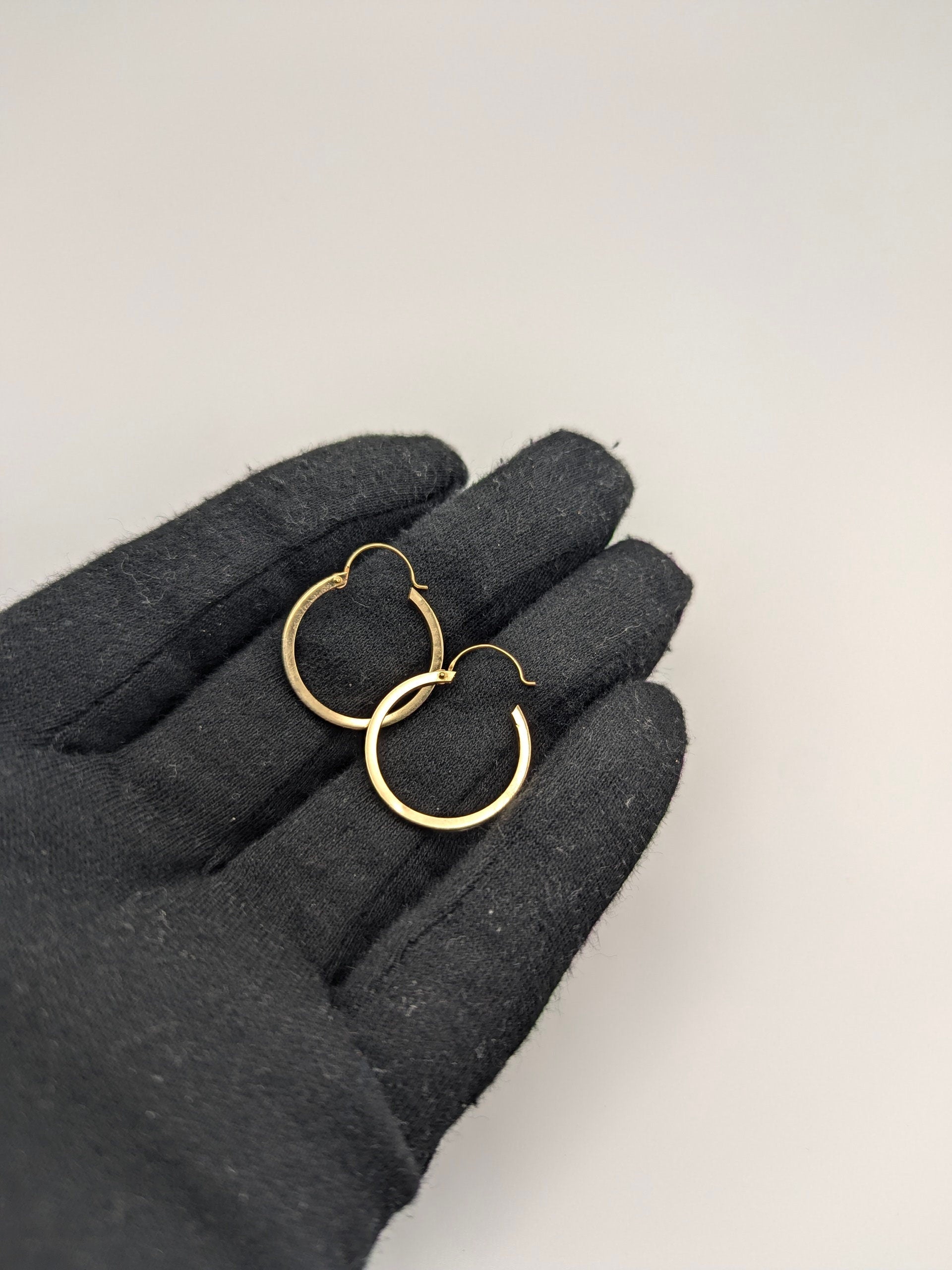 14k Gold Square Hoop Earrings Real Gold Hoops