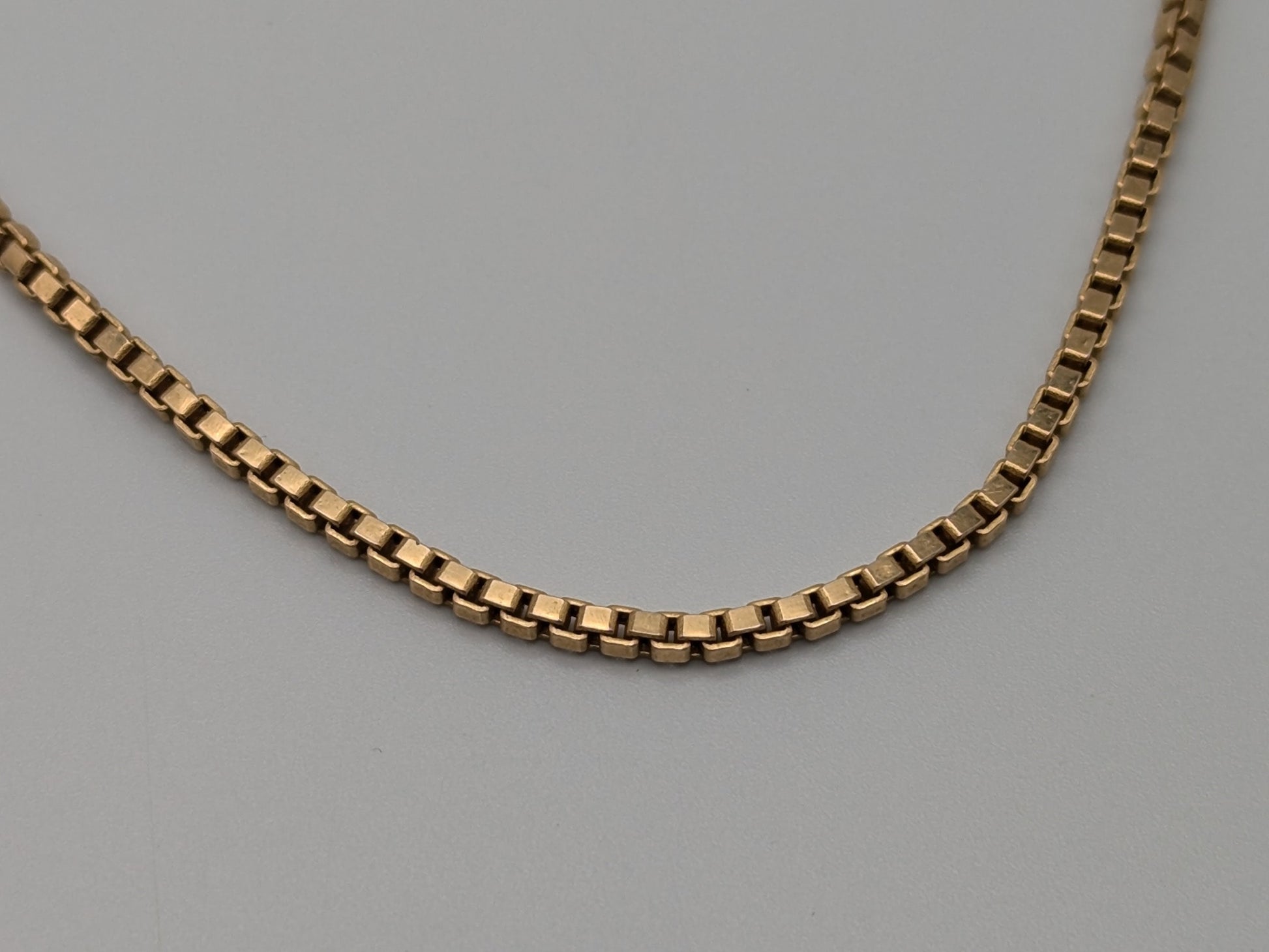 14k Italy Boston Box Link Chain Necklace 22" Yellow Gold Italian Chain