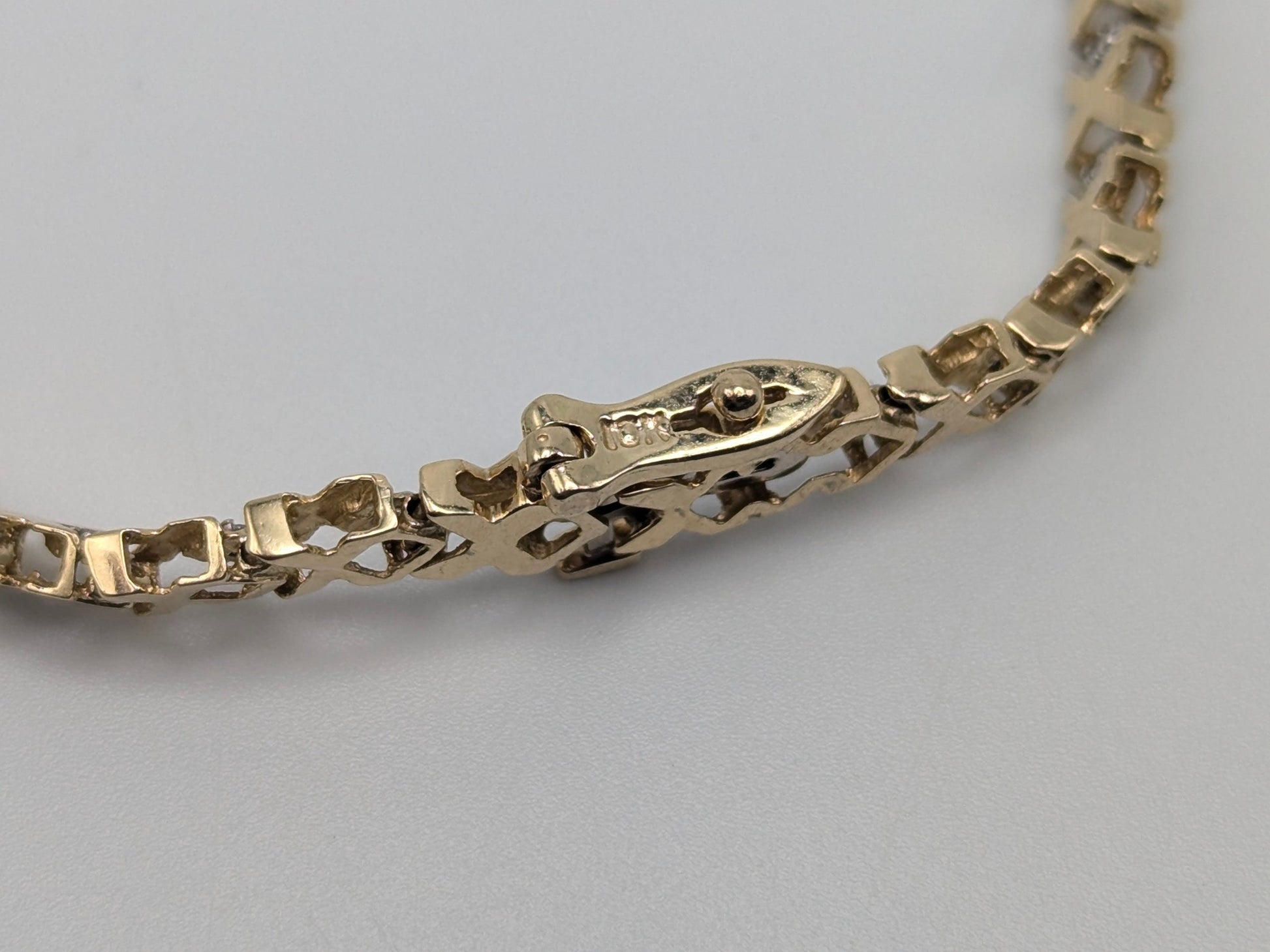 10k Solid Yellow Gold 6.2 gr XOXO Diamond Bracelet Diamond Tennis Bracelet 7.5"