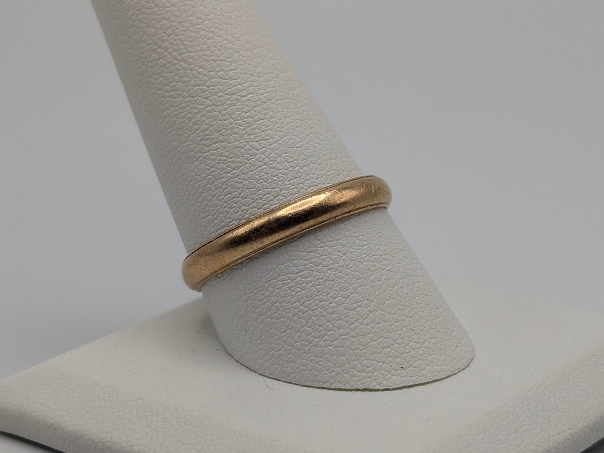 Vintage Magnolia 14K Yellow Gold Wedding Band Hallmarked 14K Magnolia 3.4mm Comfort Fit Ring