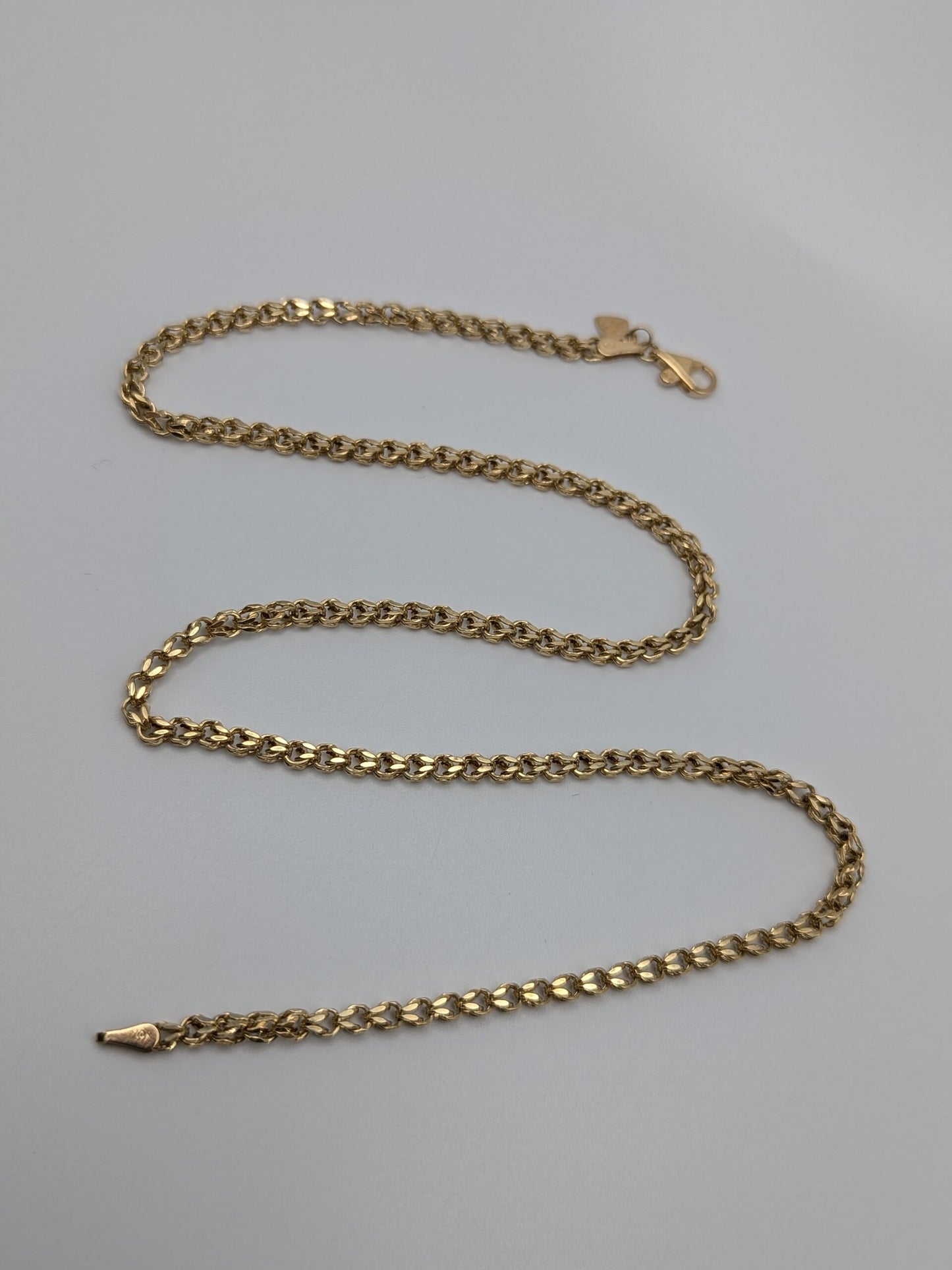 10k Yellow Gold 3mm Specialty Double Link Chain Necklace 18" Solid Gold