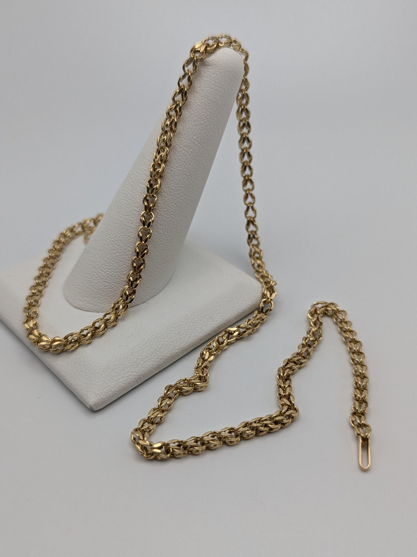 10k Yellow Gold 3mm Specialty Double Link Chain Necklace 18" Solid Gold