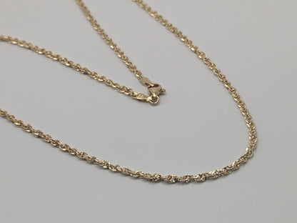 14k Yellow ITALY Gold Double Link Necklace Rope Chain 20" Classic Gold Silk Rope Necklace