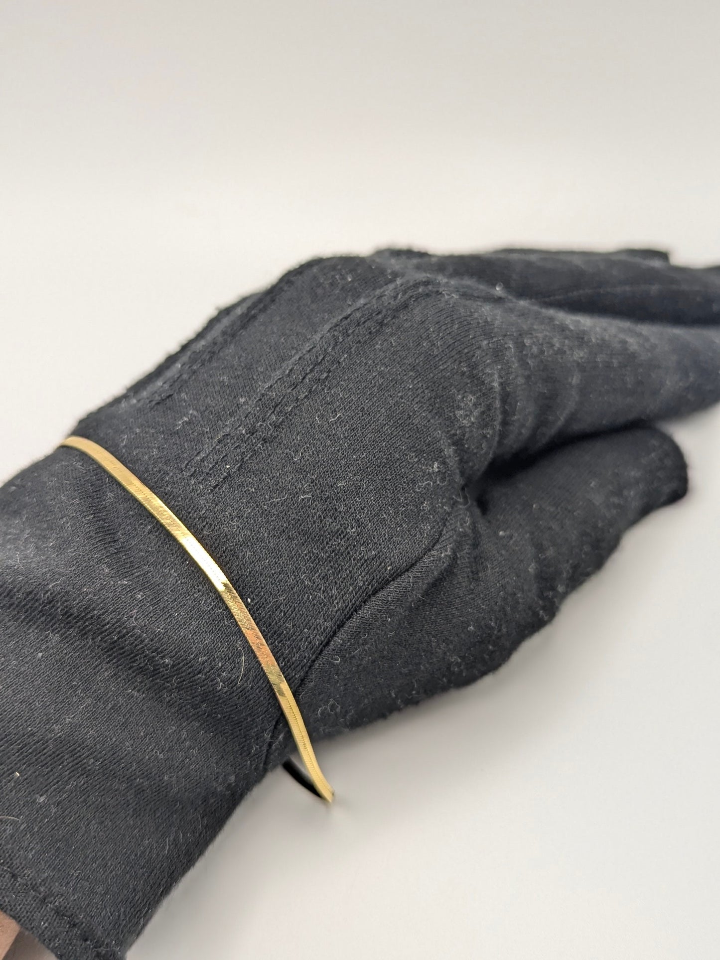 Yellow Gold 14k Italian Herring Bone Bracelet. 14k Herring Bone Chain Bracelet 9"