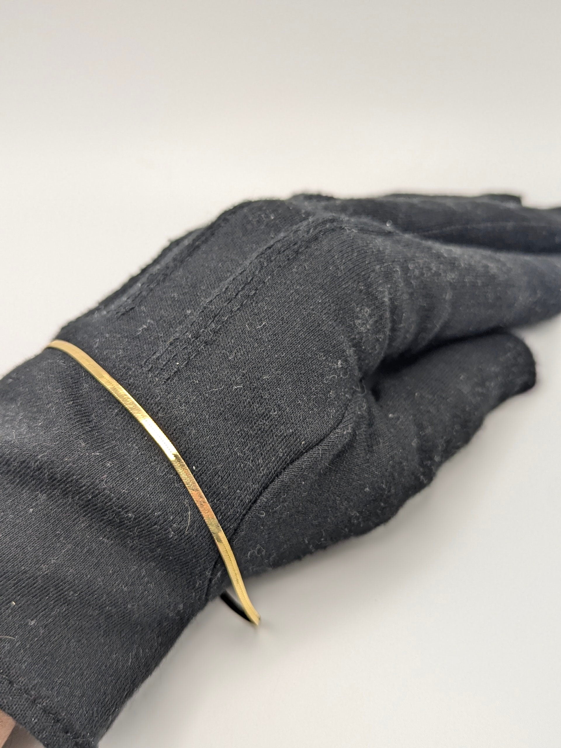 Yellow Gold 14k Italian Herring Bone Bracelet. 14k Herring Bone Chain Bracelet 9"