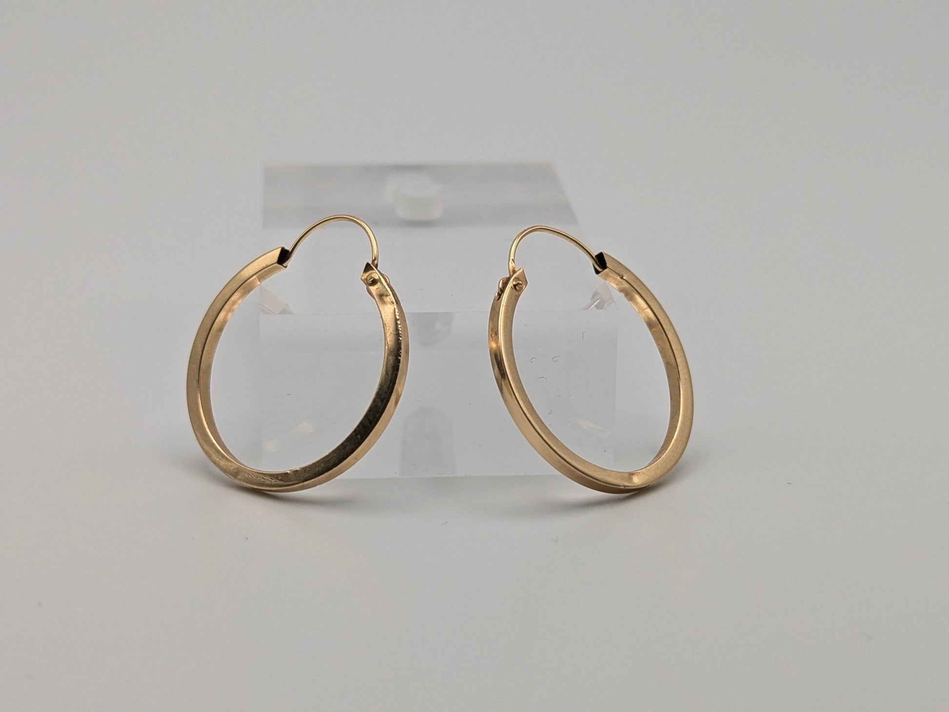 14k Gold Square Hoop Earrings Real Gold Hoops