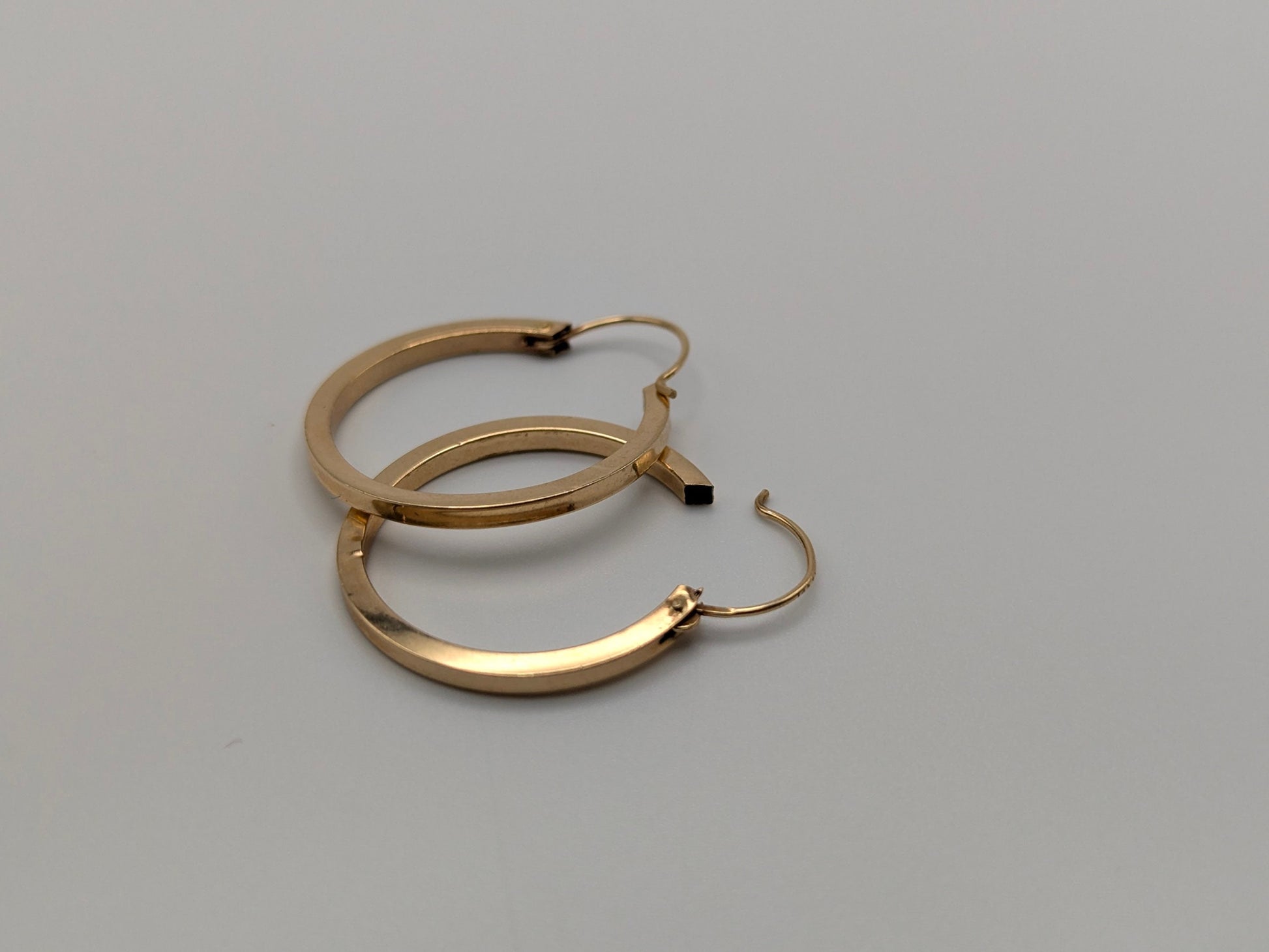 14k Gold Square Hoop Earrings Real Gold Hoops