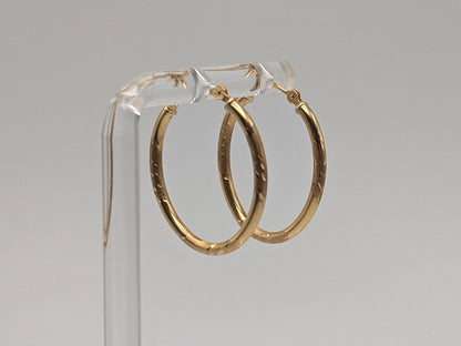 14k Yellow Gold Oval Hoop Dainty Earrings Classic Gold Medium Hoops