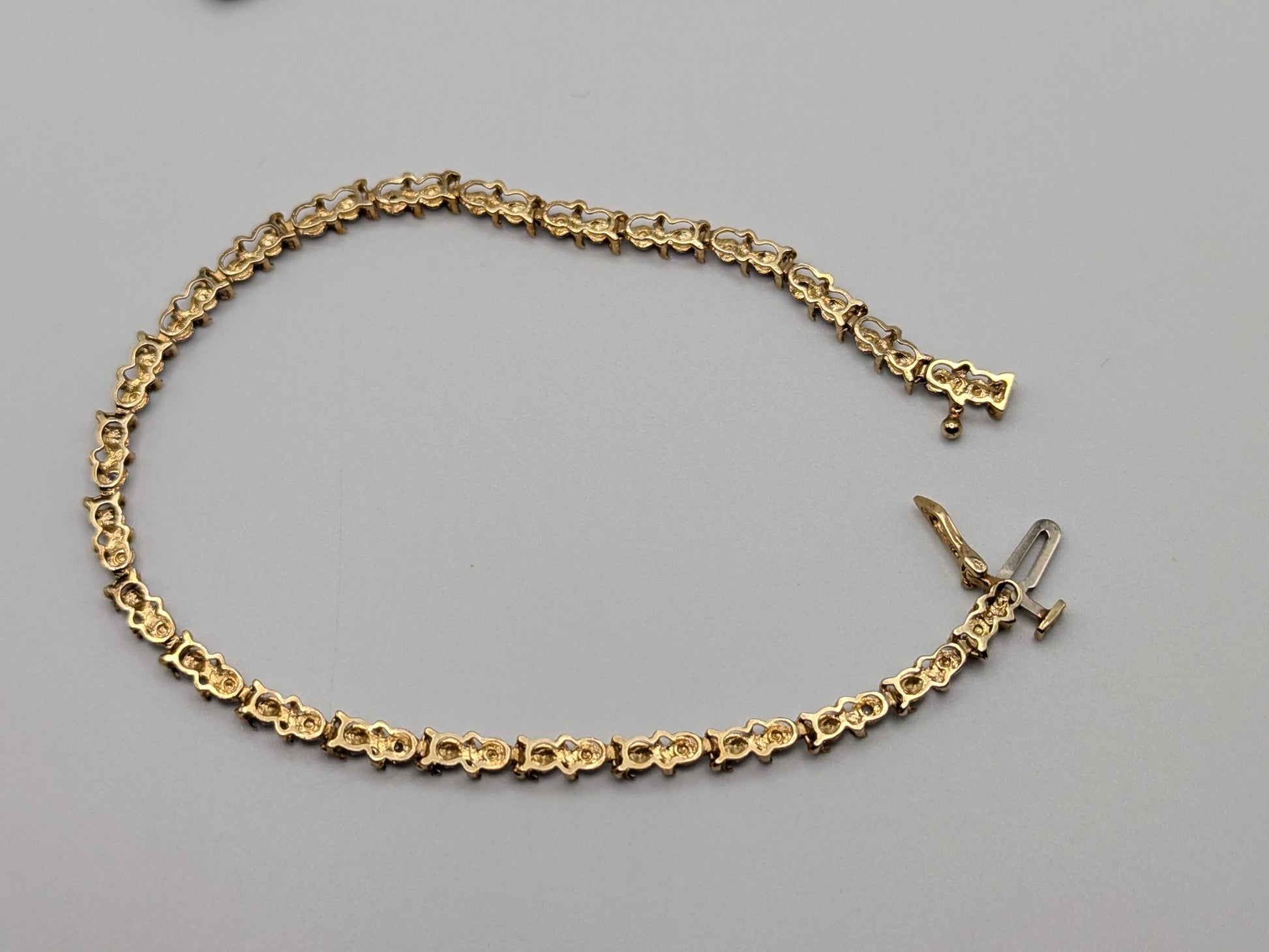 10k Solid Yellow Gold Diamond Bracelet Diamond Tennis Bracelet 7"