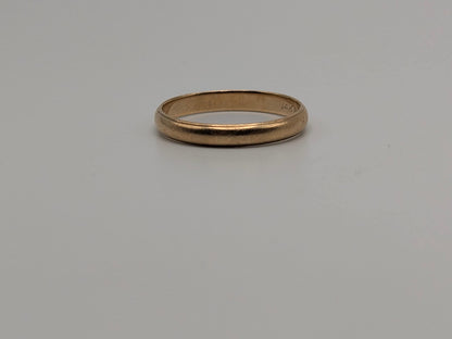 Vintage Magnolia 14K Yellow Gold Wedding Band Hallmarked 14K Magnolia 3.4mm Comfort Fit Ring