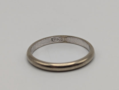 14k White Gold 2.4mm Wedding Band Anniversary Engagement Ring