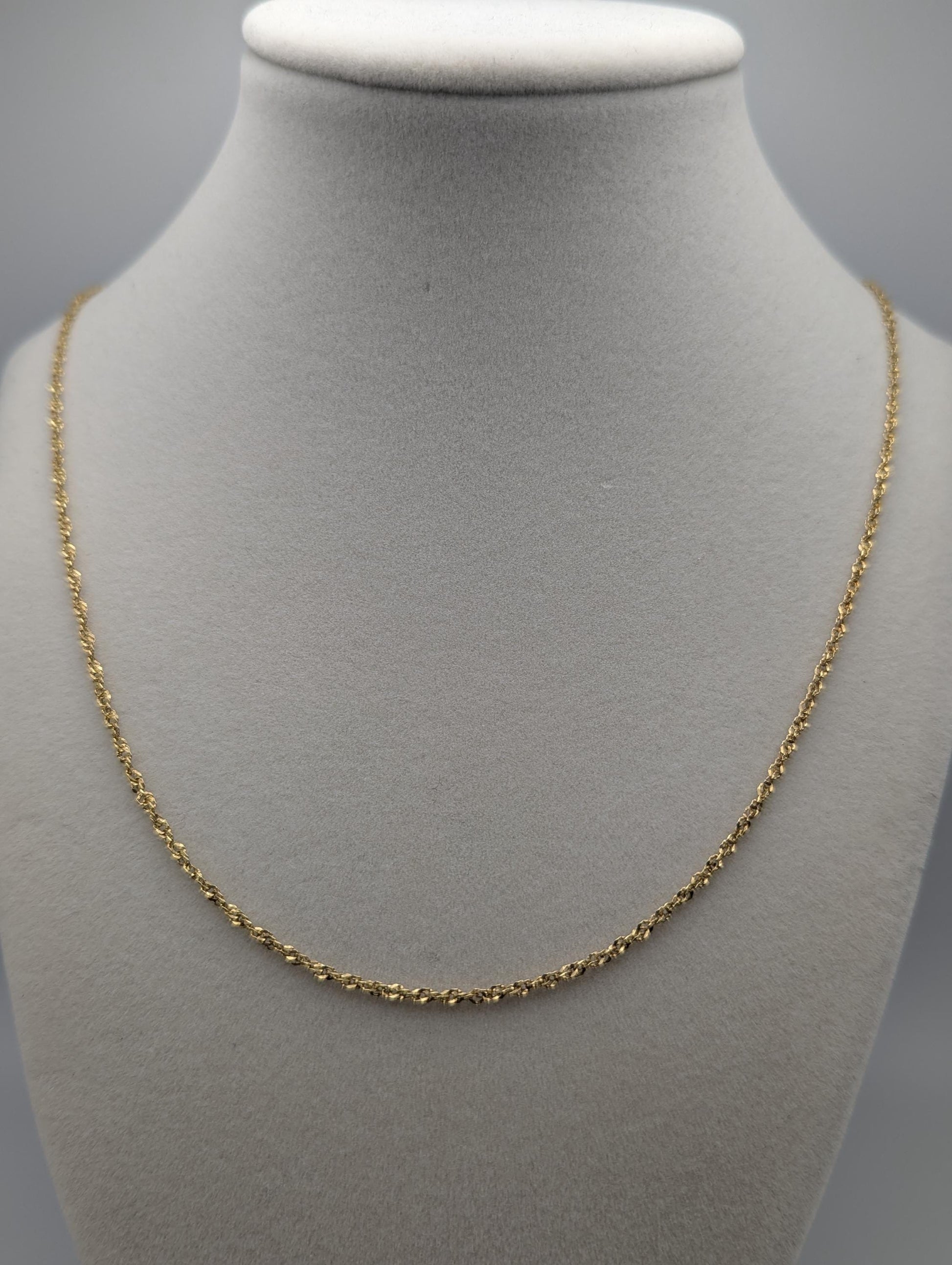 18k Italy MILOR Yellow Gold Twisted Rope Chain Necklace 25" Classic Rope Chain