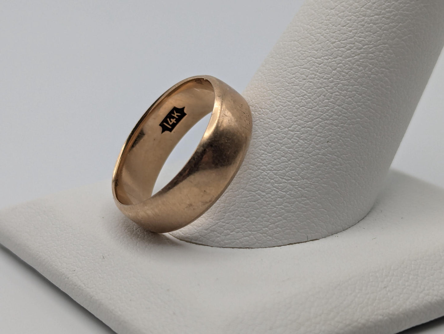 14k Heavy 4.6gr Solid Gold Plain Comfort Fit 6mm Wedding Cigar Wide Band Ring Anniversary