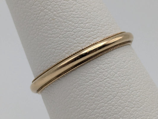 Vintage 14K Yellow Gold Wedding Band Milgrain Edge Comfort Fit Ring Classic Wedding Band