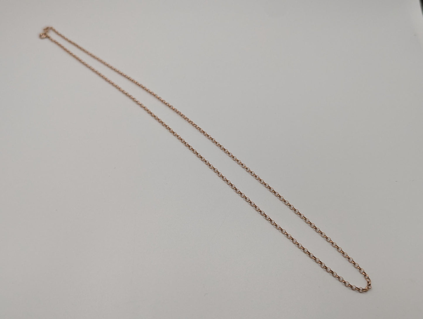 14k ITALY Rose Gold Dainty Link Chain Necklace 17" Classic Chain