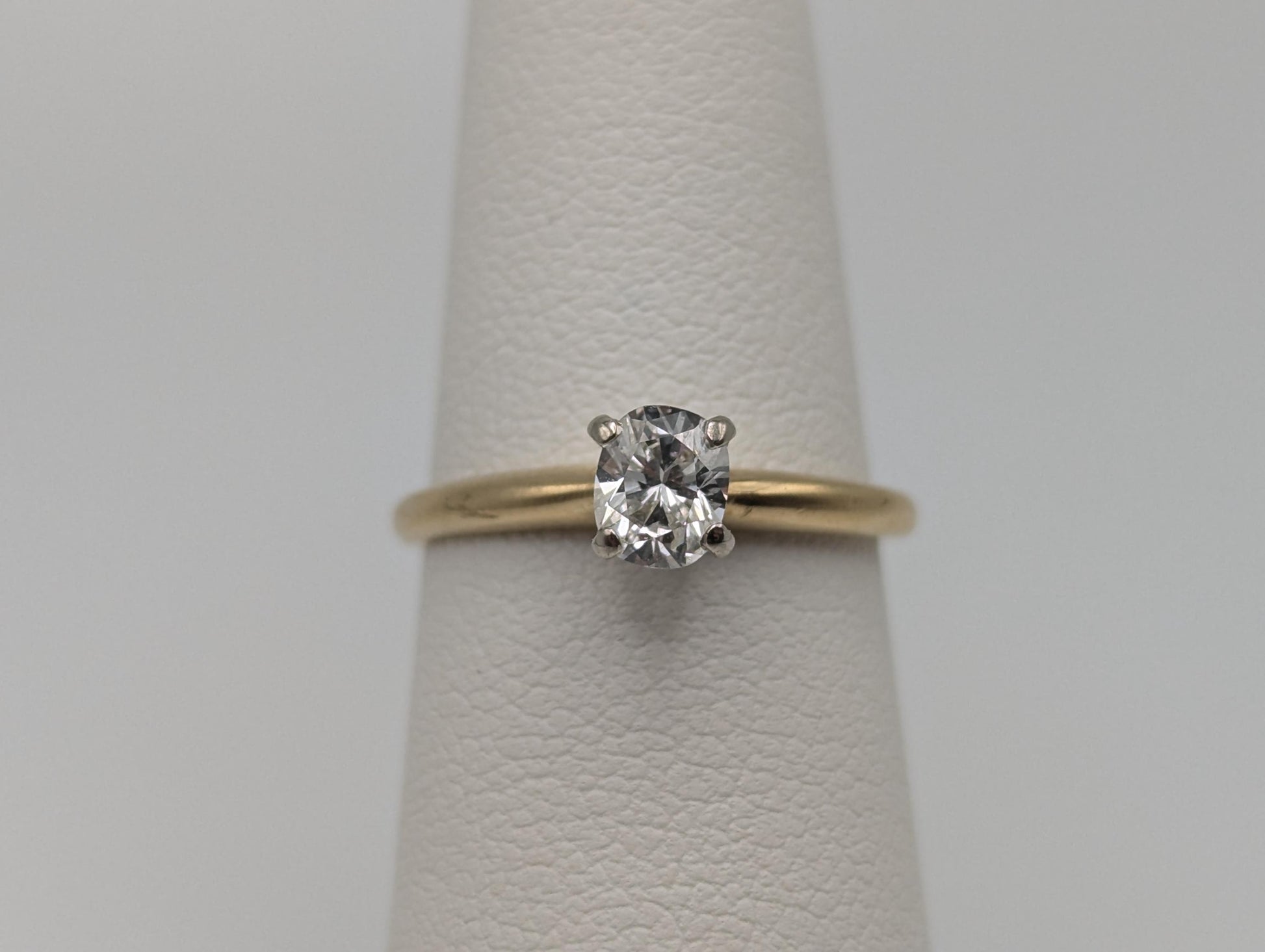 APPRAISED! 18k Yellow Gold .48ct Diamond Oval Solitaire Wedding Promise Engagement Ring